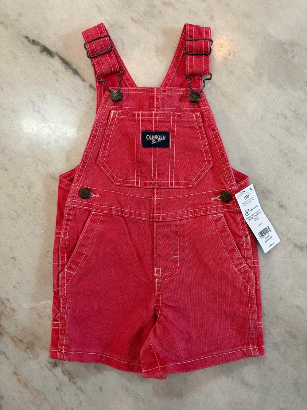 OshKosh B'gosh Bright Red Toddler Shortall Overalls